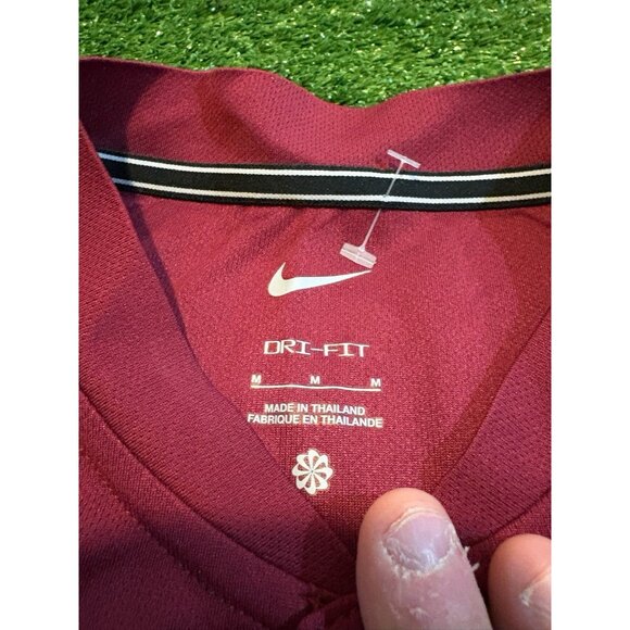 Nike polo mens medium red blade collar lighweight breathable short sleeve RK - Picture 3 of 10